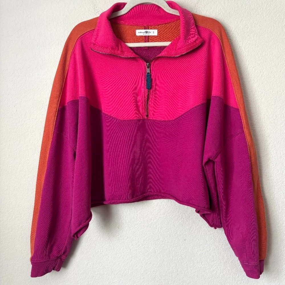 Natural Life Jess Color Block Zip Sweatshirt - Picture 3 of 5